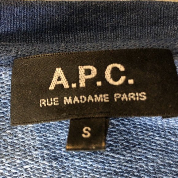 A.P.C. Blue Simple Pullover Sweatshirts Blue S - Picture 3 of 4
